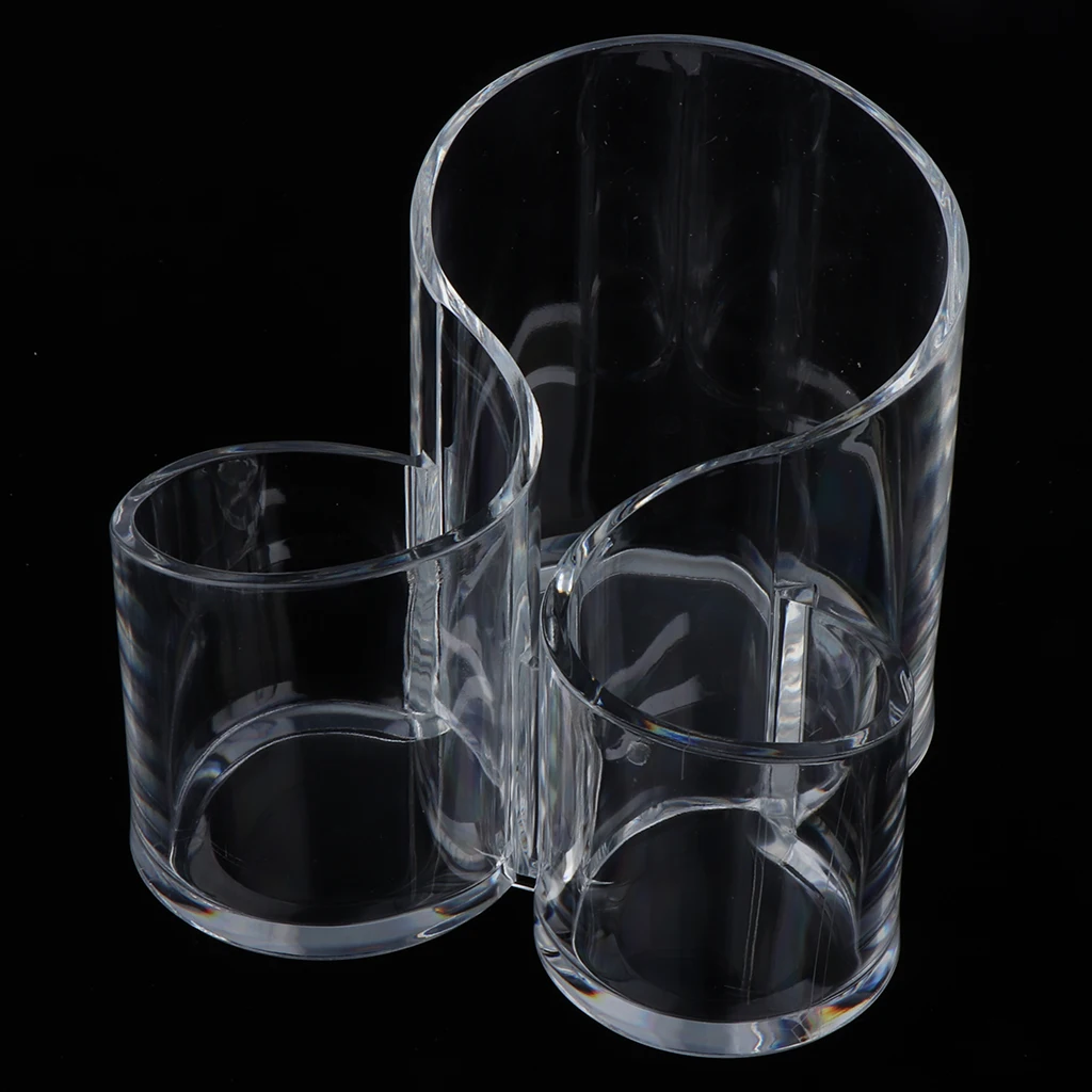 Держатель для кистей макияжа карандаш бровей ручка чашка 3 отсека косметического