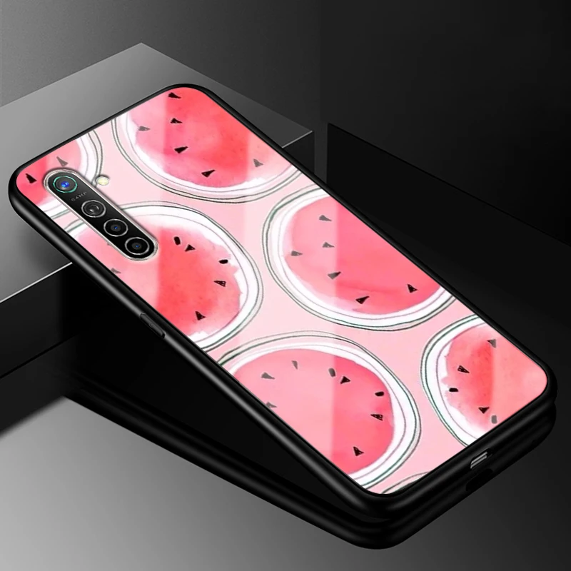 25 Для OPPO Realme X2 чехол 6,4 ''модный стеклянный Жесткий Чехол для задней панели телефона чехол s для OPPO Realme XT силиконовый бампер - Цвет: 25