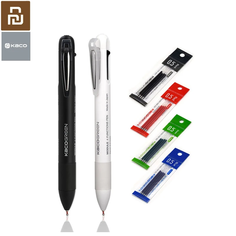 

Youpin KACO 4 In 1 Multifunction Pens 0.5mm Black Blue Red Refill Gel Pen Mechanical Pencil Japanese ink Office School