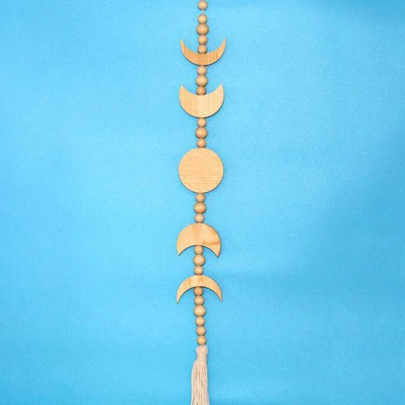 

Moon Shining Phase Garland Decoration Necklaces Boho Gold Wall Hanging Ornaments Convenient Home Daily Necessities New