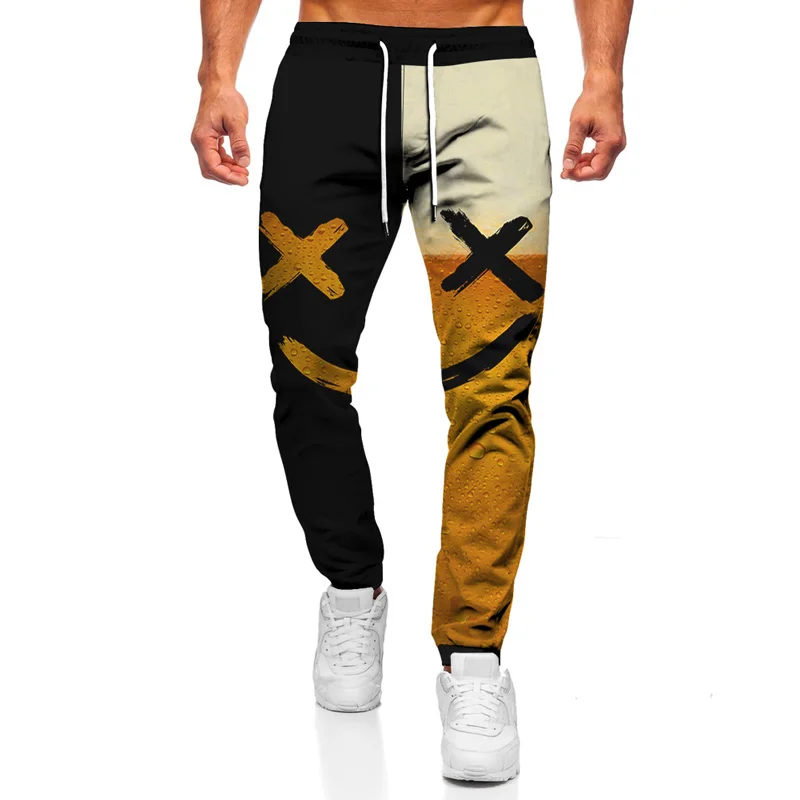 

Jogger Pants Long Loose 3D Funny Smiley XX Pattern Printing Pants Printed Hip-Hop Garment Men Spring Sweatpants Plus Size 6XL