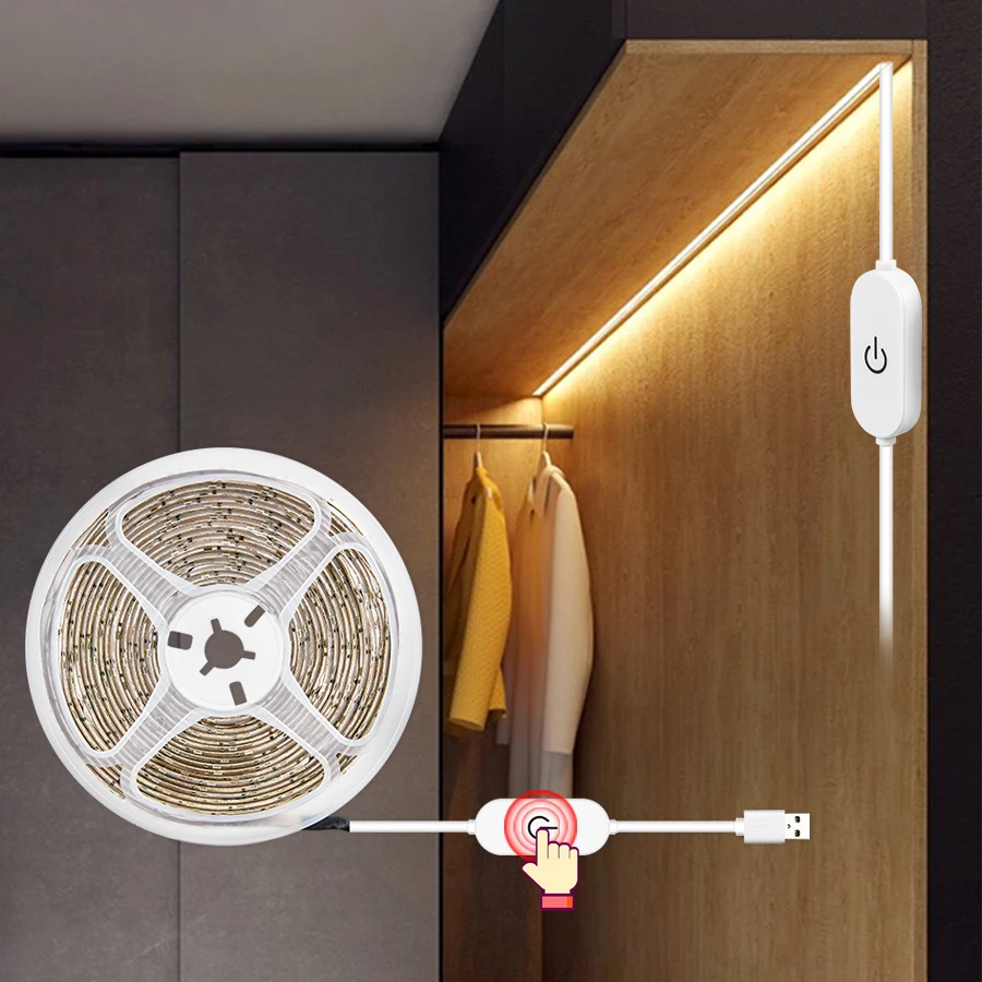 Светодиодный светильник с сенсорным датчиком 0 5-3 м для кухонного шкафа лестницы 5