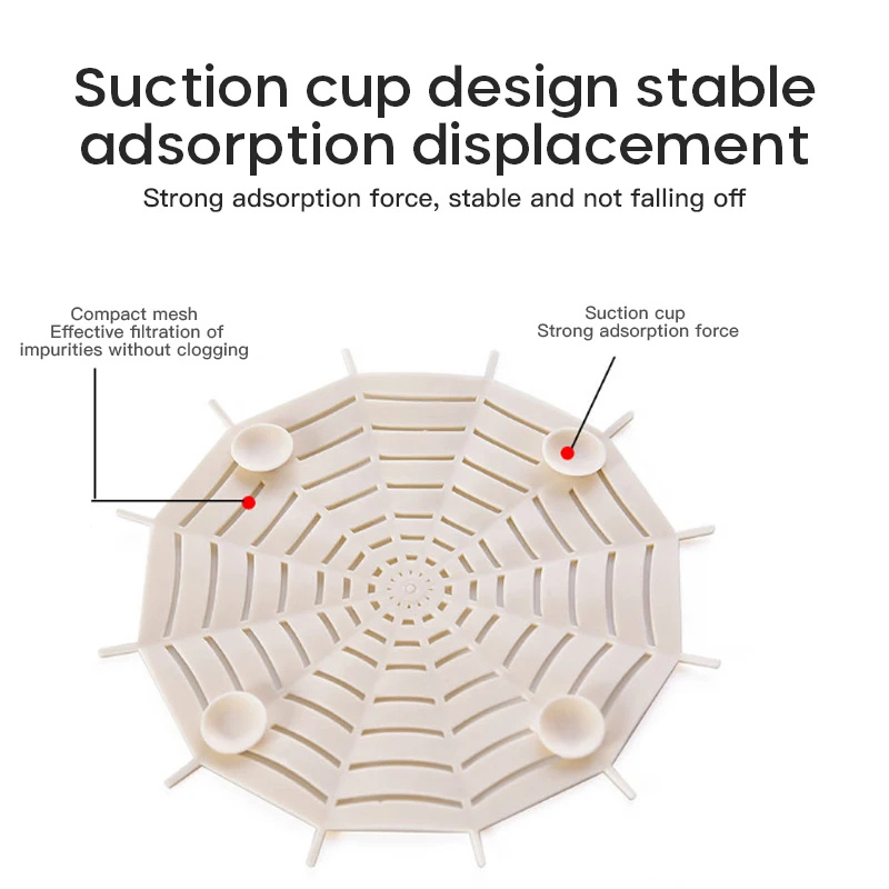 1PCS Spider Web Bathroom Sink Filter Strainer Anti-blocking Floor Drain Cover Kitchen Outfall Stopper Hair Catcher For Halloween |