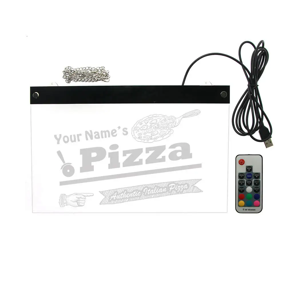 

Authentic Italian Pizza Restaurant LED Display Board Custom Name Lighting Decor Wall Art Personalized Pizzeria Neon Wall Sign