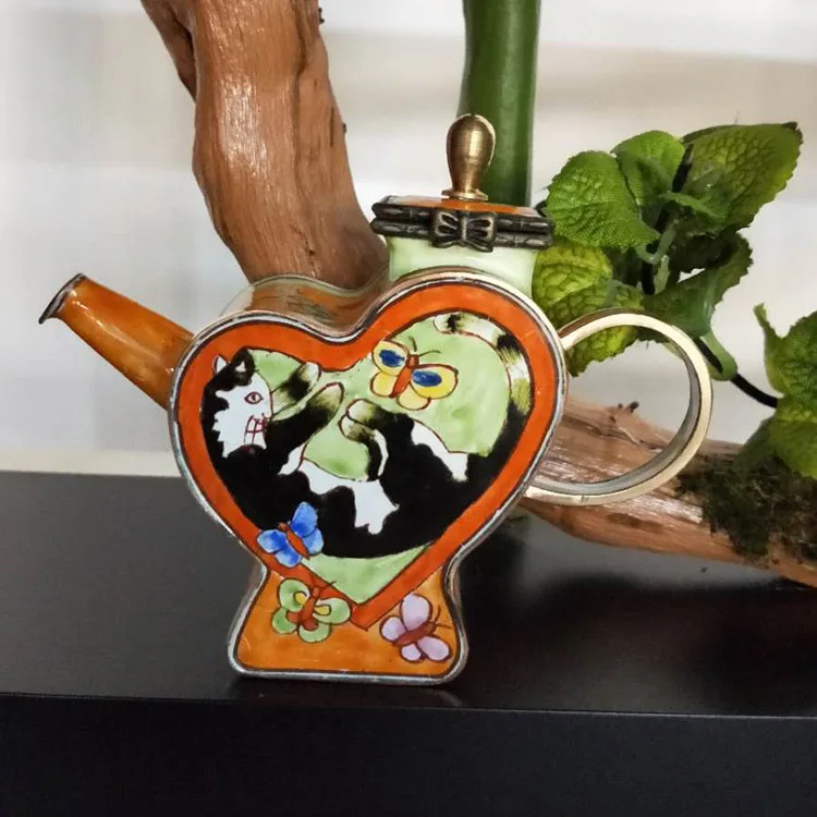 

CX European-Style Western Ornament Enamel Cloisonne Foreign Affairs Painted Copper Pot