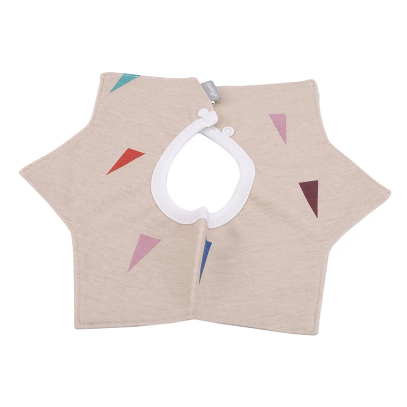 

Lovely Flower Style Baby Bibs Rotating Double Snap Fashion Pattern Dot Striped Star Bibs Girls Boys