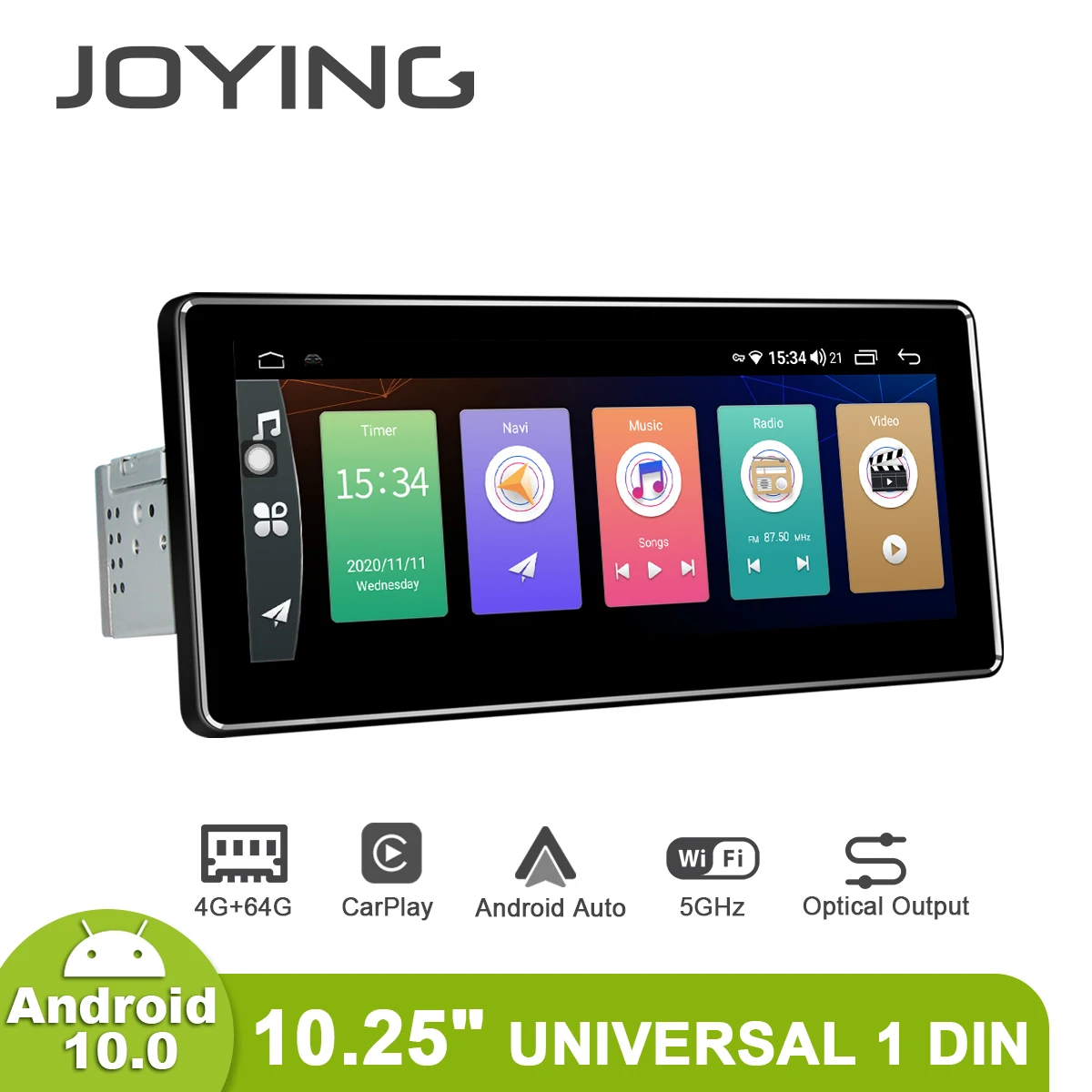 Android Auto Car Stereo Radio Gps 4gb 64gb Subwoofer Steering Wheel Control Split-screen Optical Output