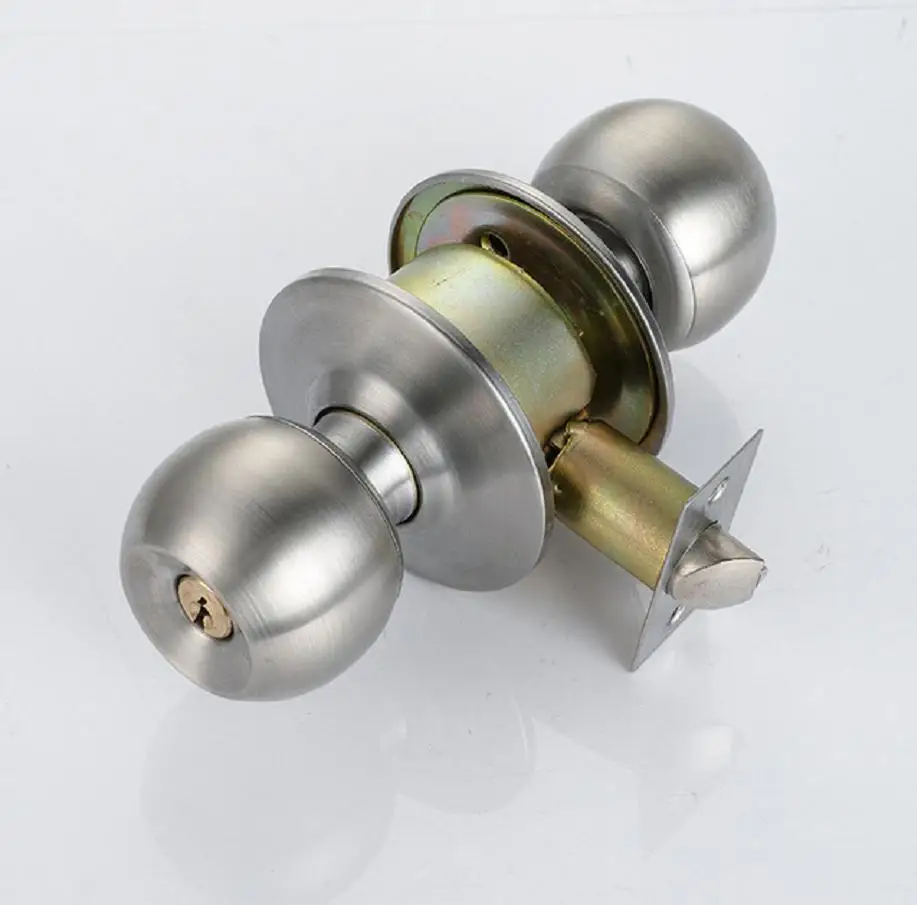 

Living Room Stainless steel Cylinderical Door knob Lock with Key For Entrance Passage Bedroom door Lock set
