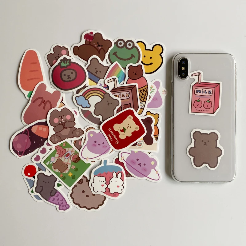 

37шт./упак. Cute наклейки "медведь" декоративные Стикеры для скрапбукинга Korean DIY Diary альбом Stick Label Kawaii Канцтовары