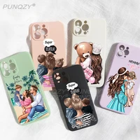 cute mom girl boy mothers day phone case for iphone 13 pro 12 pro 11 pro max 8 7 plus 6s x xs xr xs max soft tpu silicone cover