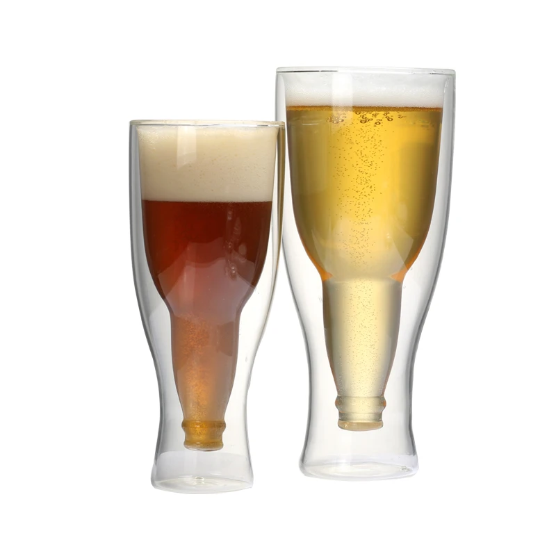 

Set of 2 Double Wall Glass Creative Fashion Wheat Beer Glass Draft Mug for Bar Family Party 350ml /450ml