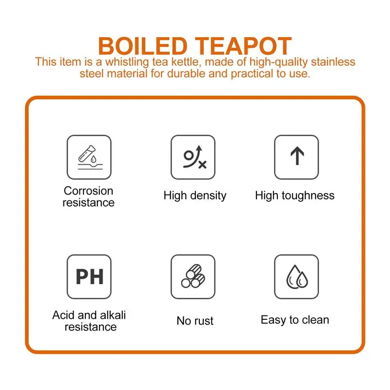 

Stainless Steel Whistling Tea Kettle Practical Water Kettle Home Teakettle
