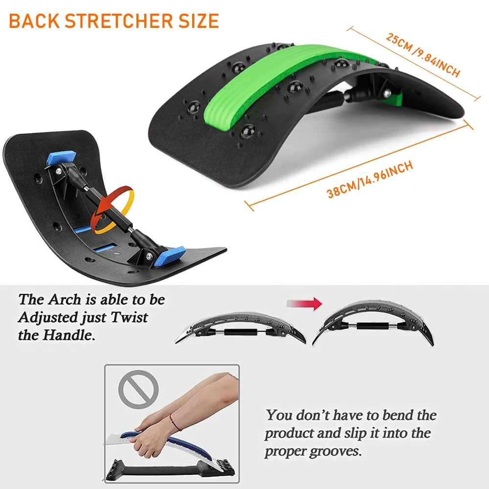Back Massager Stretcher Magic Stretch Posture Therapy Fitness Equipment Chiropractic Massage Tools Spine Lumbar Pain Relief |