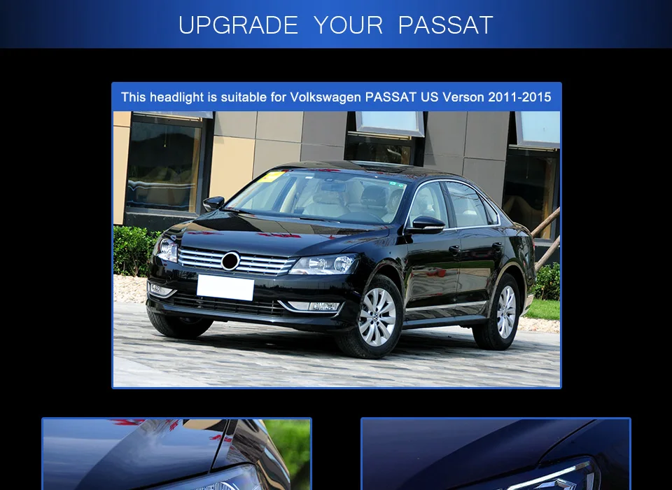 Фара для автомобиля VW Passat B7 2011- фары Противотуманные фары Дневные ходовые огни DRL H7 светодиодный Биксеноновая лампа автомобильные аксессуары