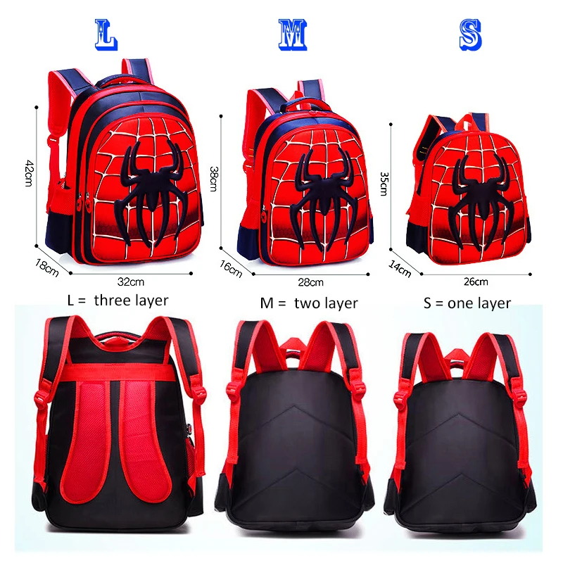 MARVEL Captain America Children 3D Cute Spiderman Design Backpack boys Primary school bag kids Kindergarten backpack Mochila