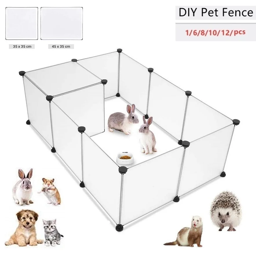 

Small Pet Playpen Portable Resin Pet Yard Fence Puppy Crate Kennel for Dog Cat Kitten Rabbit Ferret Guinea Pig Bunny Hedgehogs