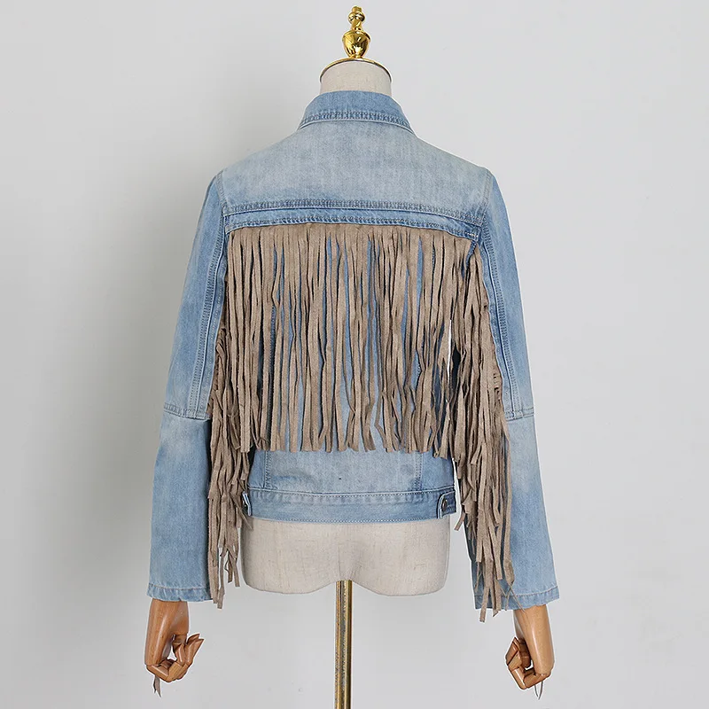 

2021 Spring New Slim Bodycon Tassel Zipper Women Jackets Korean Fashion Vintage Retro Female Coats Casual Mujer Chaqueta 13A245