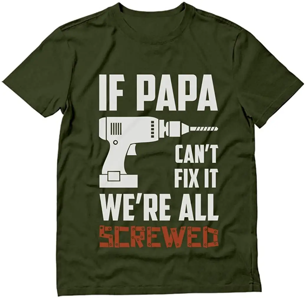 

Shirt Men Kawaii Summer Tops Cartoon Karate Graphic Tees If PAPA Can't Fix It We're All Screwed Gift for Grandpa Dad T-Shirt