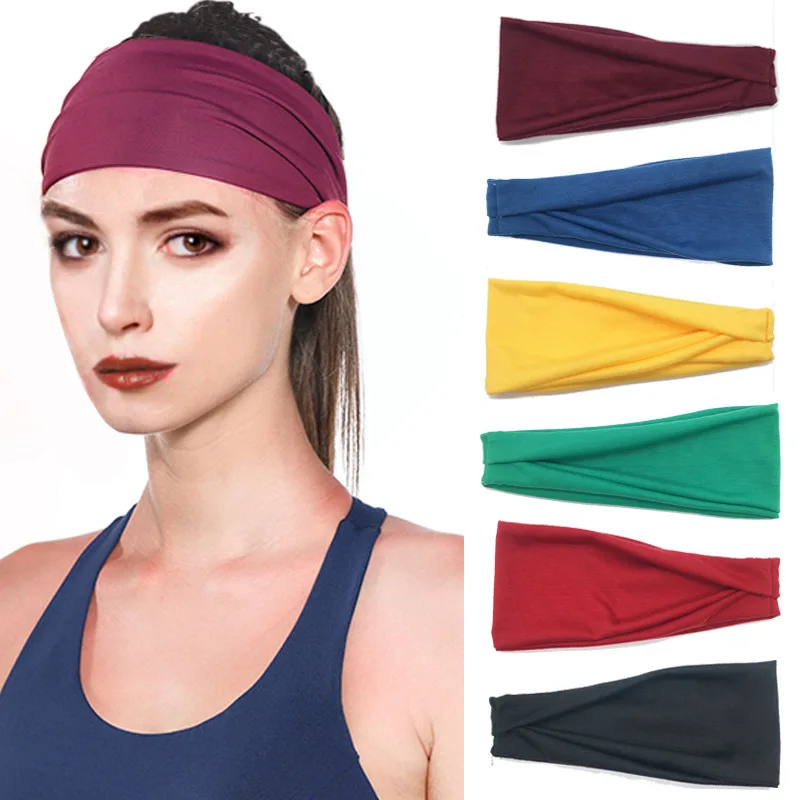 

Oaoleer New Women Headband Solid Color Wide Turban Twist Knitted Cotton Sport Yoga Hairband Twisted Knotted Headwrap