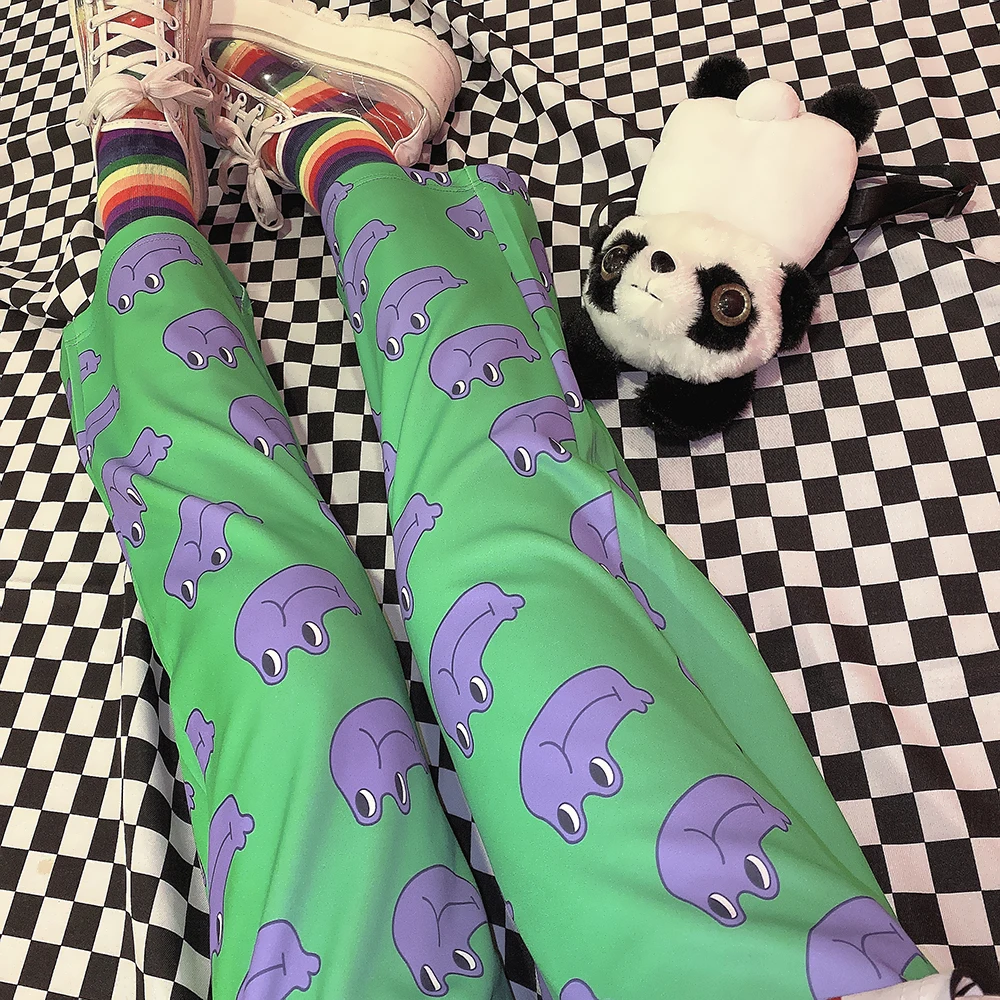 Оригинальные японские мягкие свободные штаны для девочек с мультяшным принтом