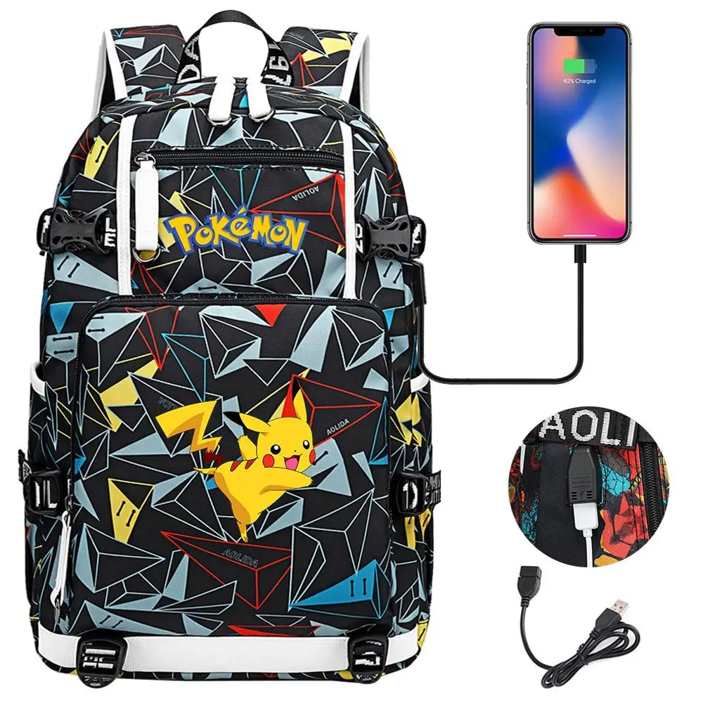 

Pokemon Go Backpack Anime Pikachu Boys Girls Fashion Backpacks Laptop Large Capacity Schoolbag Travel Bag School Supplies
