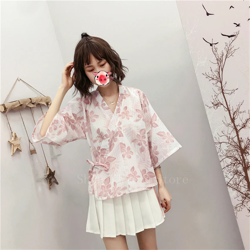 Sakura/Кимоно для девочек Платье в японском стиле винтажном с цветочным рисунком