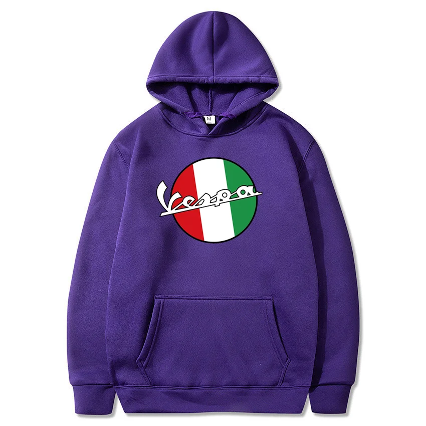 

2021 Spring And Autumn Vespa Car Logo Letter Printing Couple Personality Trend Loose Pullover Hoodie Fashion All-Match Sports