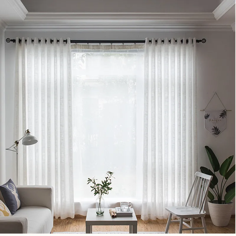 Белые кухонные шторы современные занавески из искусственного хлопка и льна для