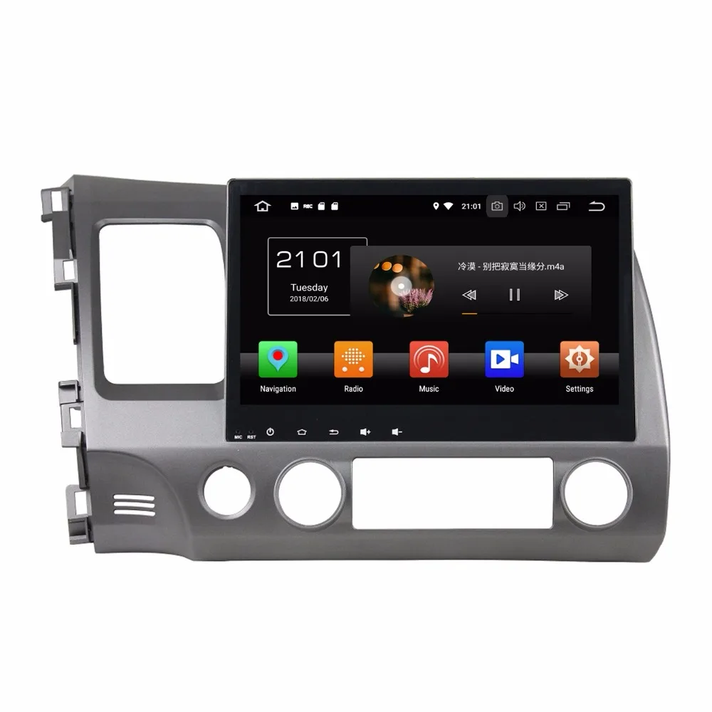 Автомобильный DVD-плеер Восьмиядерный экран 10 1 дюйма Android 9 0 GPS для Honda Civic 2006-2011 4 Гб