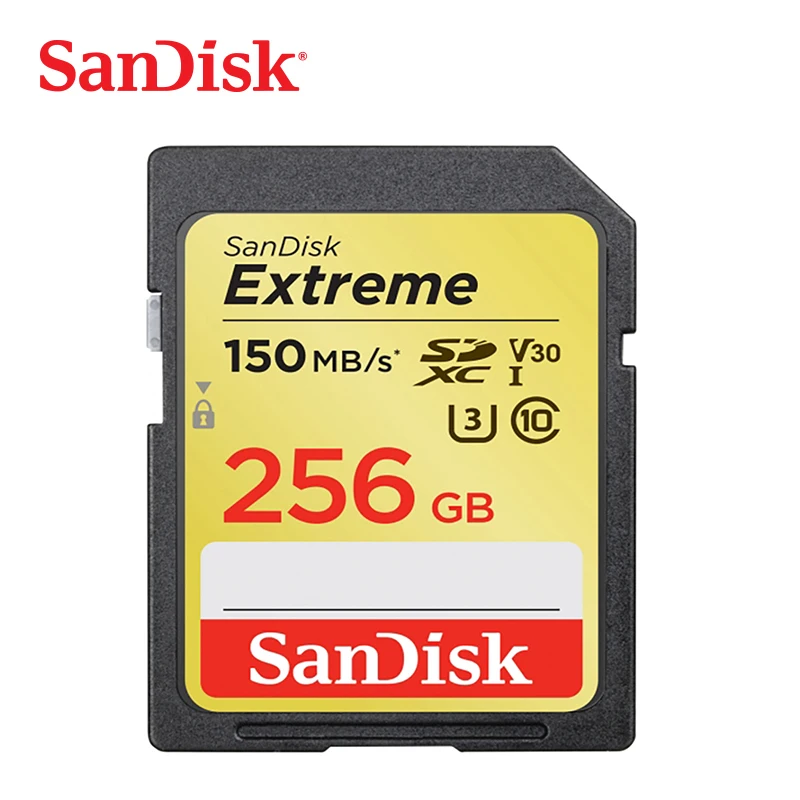 SD-карта памяти Sandisk 4K HD для экстремальной видеокамеры SDHC/SDXC C10 U3 V30 64 ГБ 32 150 дюйма |