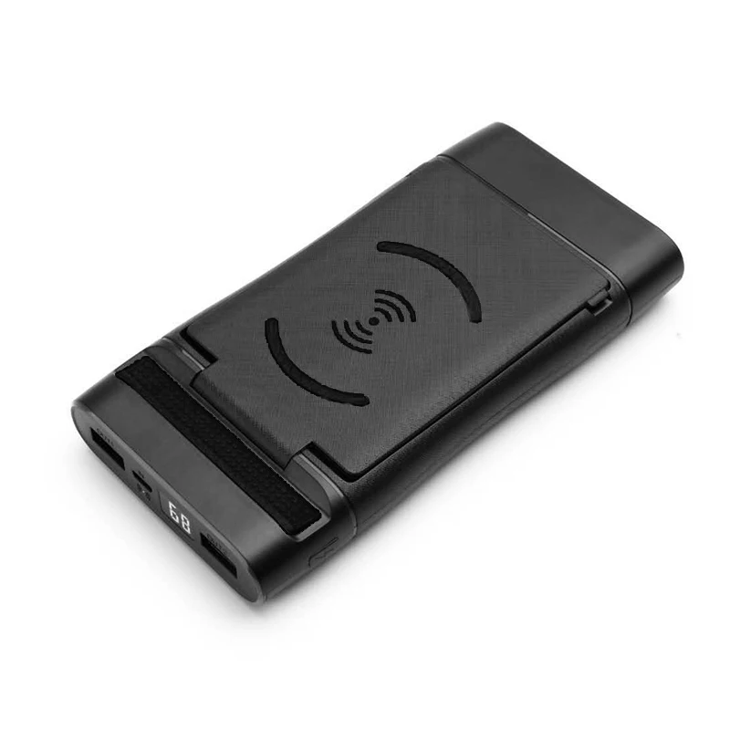 black 20000mah Xiaomi бренд беспроводной внешний аккумулятор водонепроницаемый внешний аккумулятор Внешняя батарея для всех телефонов портативное зарядное устройство 20000 мАч с кронштейном lcd - Цвет: black 20000mah