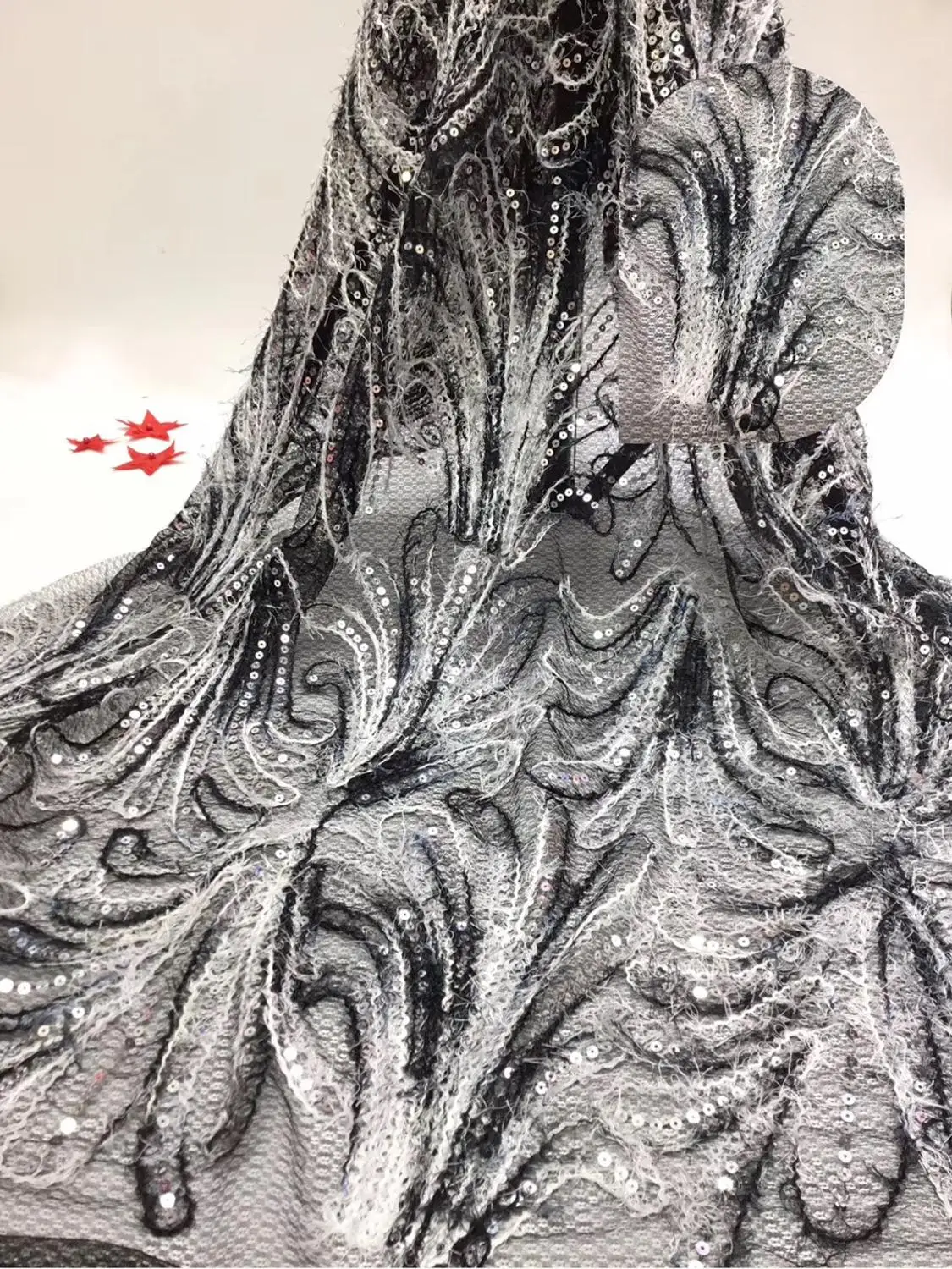 Новая высококачественная африканская кружевная ткань 2019 года "Лиловая" французская 3D вышитая нигерийская ткань для свадьбы DYS235 на.