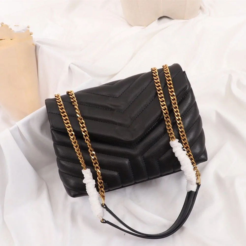 

2020 Classic fashion leather shoulder bag, cross-body bag, gold and silver two-color chain optional, optional size, optional mul