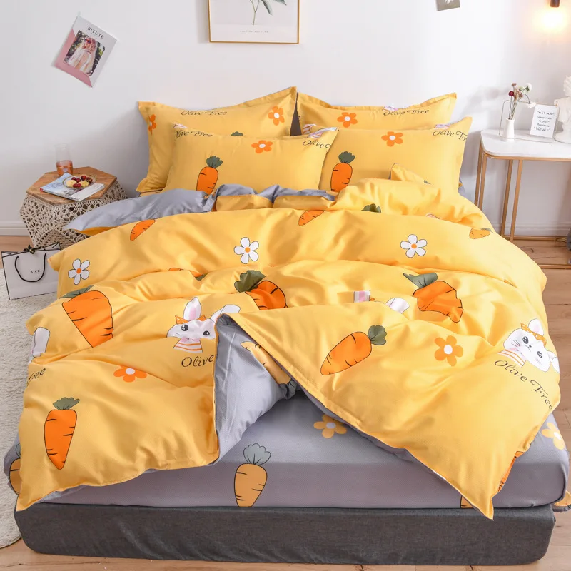 Комплект постельного белья для детей с принтом моркови 4 шт. | Дом и сад