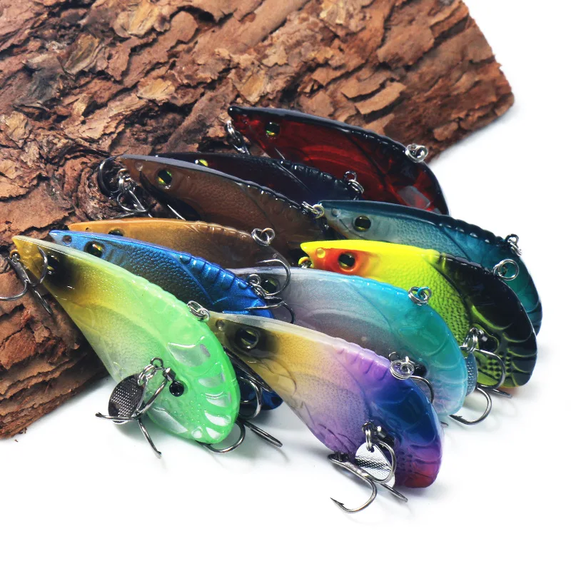 

New Lures Bait Long Shot VIB18g Lure Fishing Deep Water Fibrillation Tour Rattling Beads Bass Topmouth Culter Black Bait Shrimp-