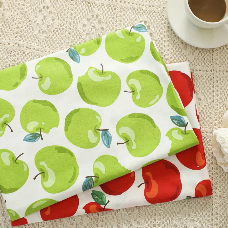 Саржевая хлопчатобумажная ткань с принтом Apple 100% простыня для рукоделия шитья