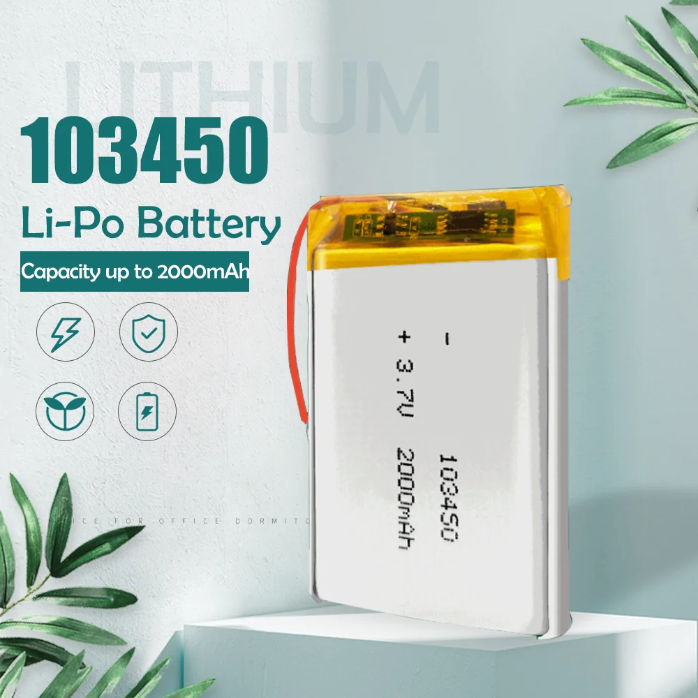 3 7 в 2000 мАч 103450 литий полимерная аккумуляторная батарея для GPS навигатора MP5 Bluetooth