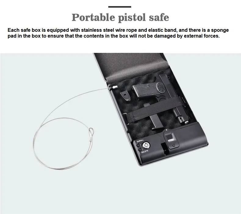 Pаспродажа Биометрический Сейф для отпечатков пальцев, твердый стальной сейф, сейф для ключей, ценностей, ювелирных изделий, Портативный биометрическ...