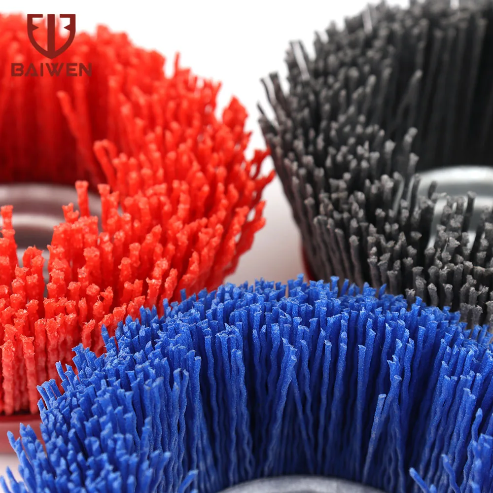 

100mm Nylon Filament Wheels Cup Brush Assorted for Angle Grinder 80/120/240# For Nylon Drill Brush Kit Removal Rust