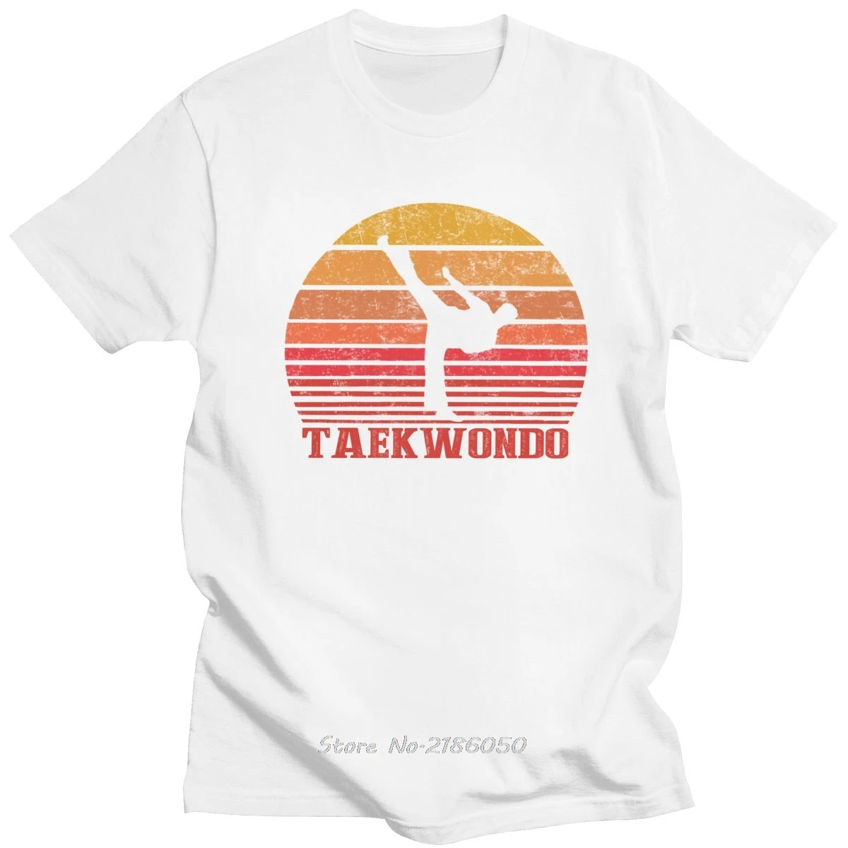 Стильная мужская Винтажная футболка для тхэквондо хлопковая с коротким рукавом