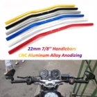 Универсальный руль мотоцикла 22 мм, из алюминия, анодированный, антикоррозийный, для Cafe Racer MT 07, Z750, Z1000, Royal Enfield