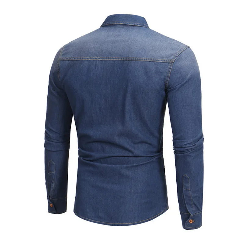 CYSINCOS модная мужская джинсовая рубашка кардиган повседневная приталенная