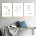 Абстрактная Минималистичная настенная Картина на холсте с изображением матери и дочери сына