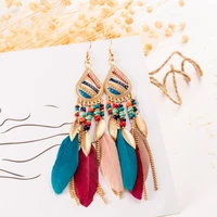 stylish drop earrings all match accessory multicolor long drop earrings earrings dangle earrings 1 pair