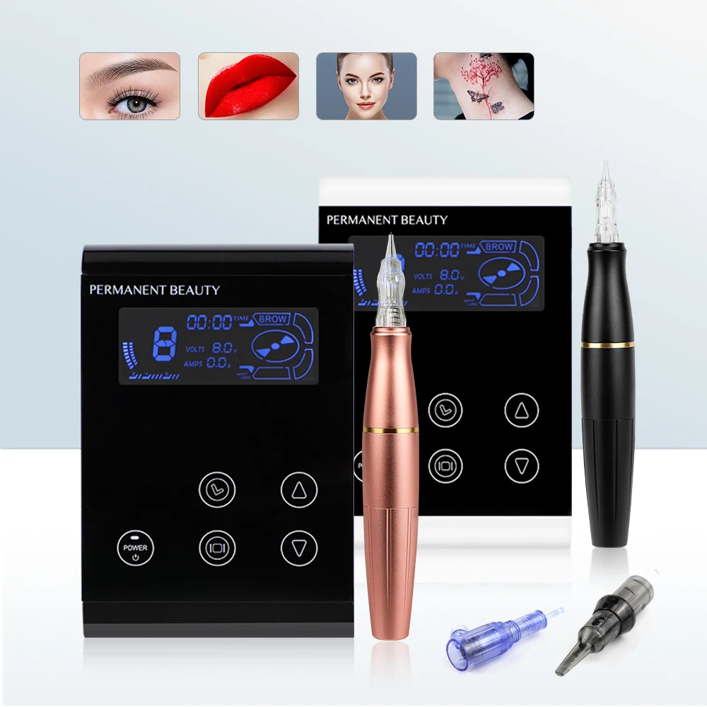 

BMX Permanent Makeup Machine P90 Rotary Pen For Eyebrow Eyeliner Lip PMU Machine Tattoo Kits With Gifts Tattoo Cartridge Needles