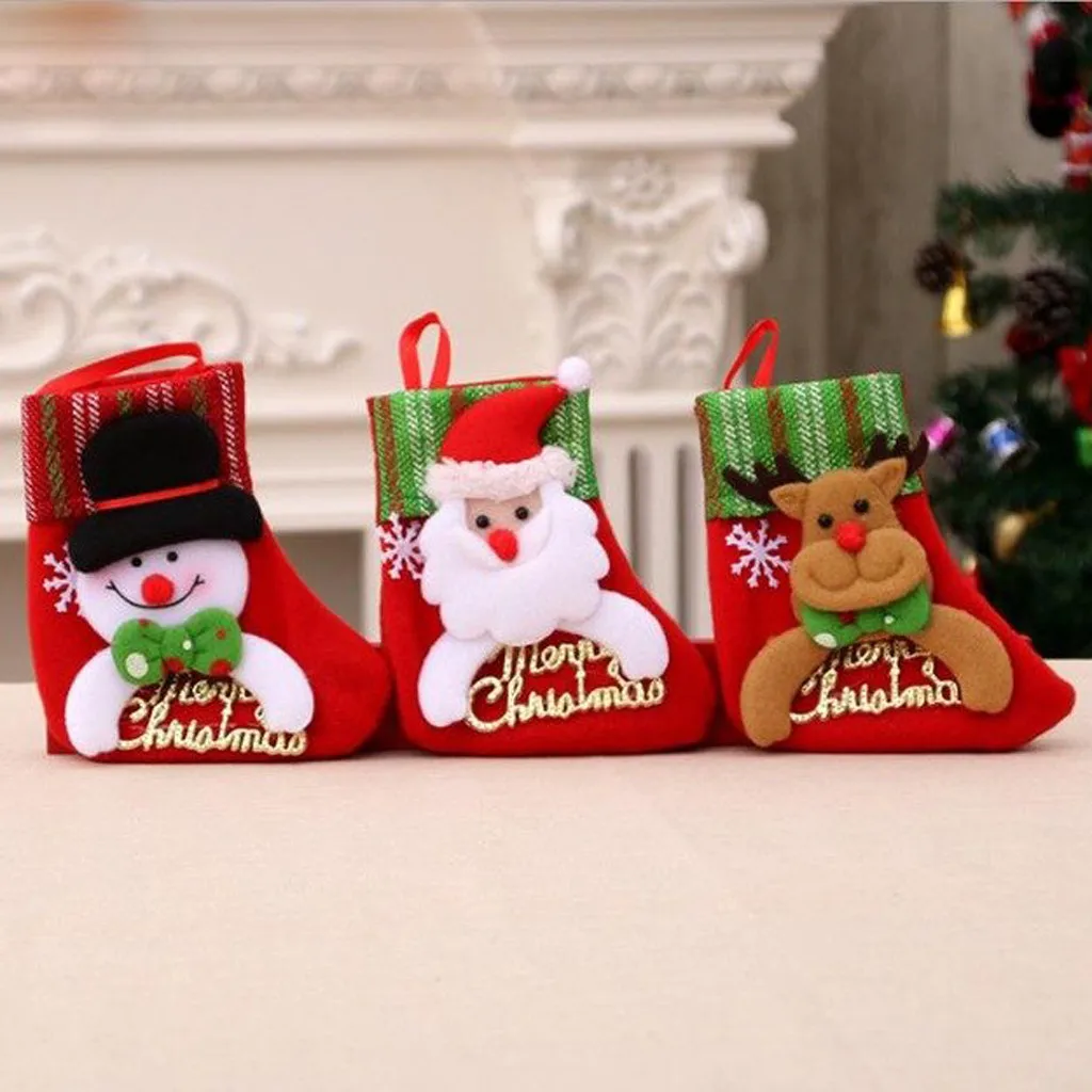 Милые рождественские сумки на день ребенка Подарочная коробка украшения