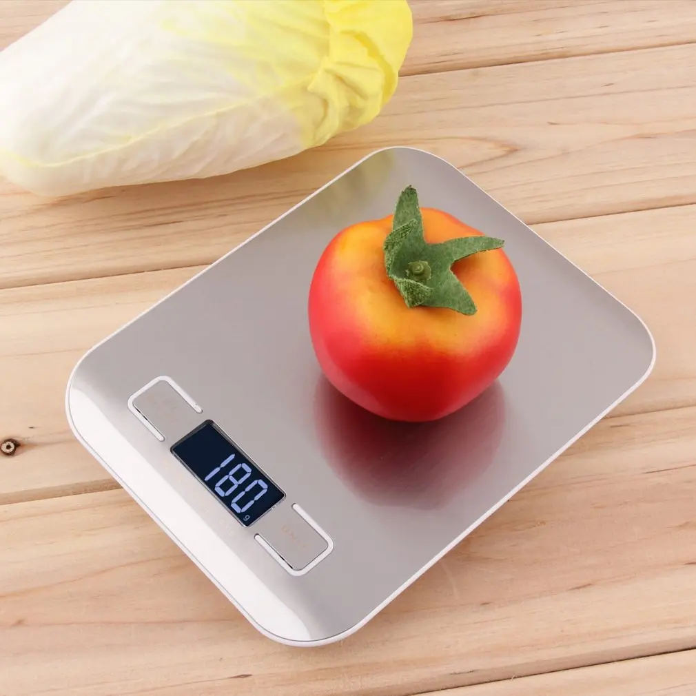 Дискретность Нержавеющая сталь 11lb x 0 05 oz тонкий ЖК дисплей цифровой Кухня весы 5
