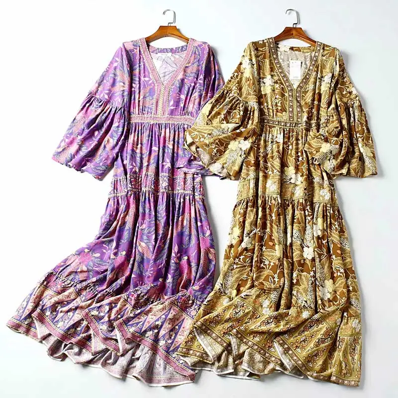 Женское длинное платье с цветочным принтом BOHO INSPIRED повседневное летнее длинным