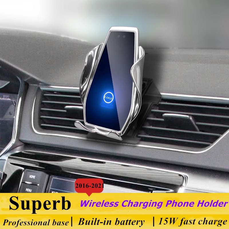 

For Skoda Superb 2016-2021 Car Phone Holder Air Vent Wireless Charger 360 Navigation Bracket GPS Support