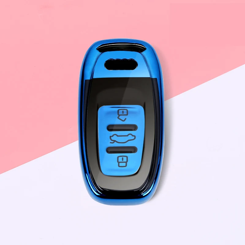 Новый TPU ключа автомобиля чехол для Audi A4 A4L A5 S5 A6 Q5 SQ5 Fob 3 кнопки ключ покрытие